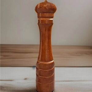 Vintage PEPPER MILL 12.5" Mid Century Modern Wood Manual Grinder Unbranded